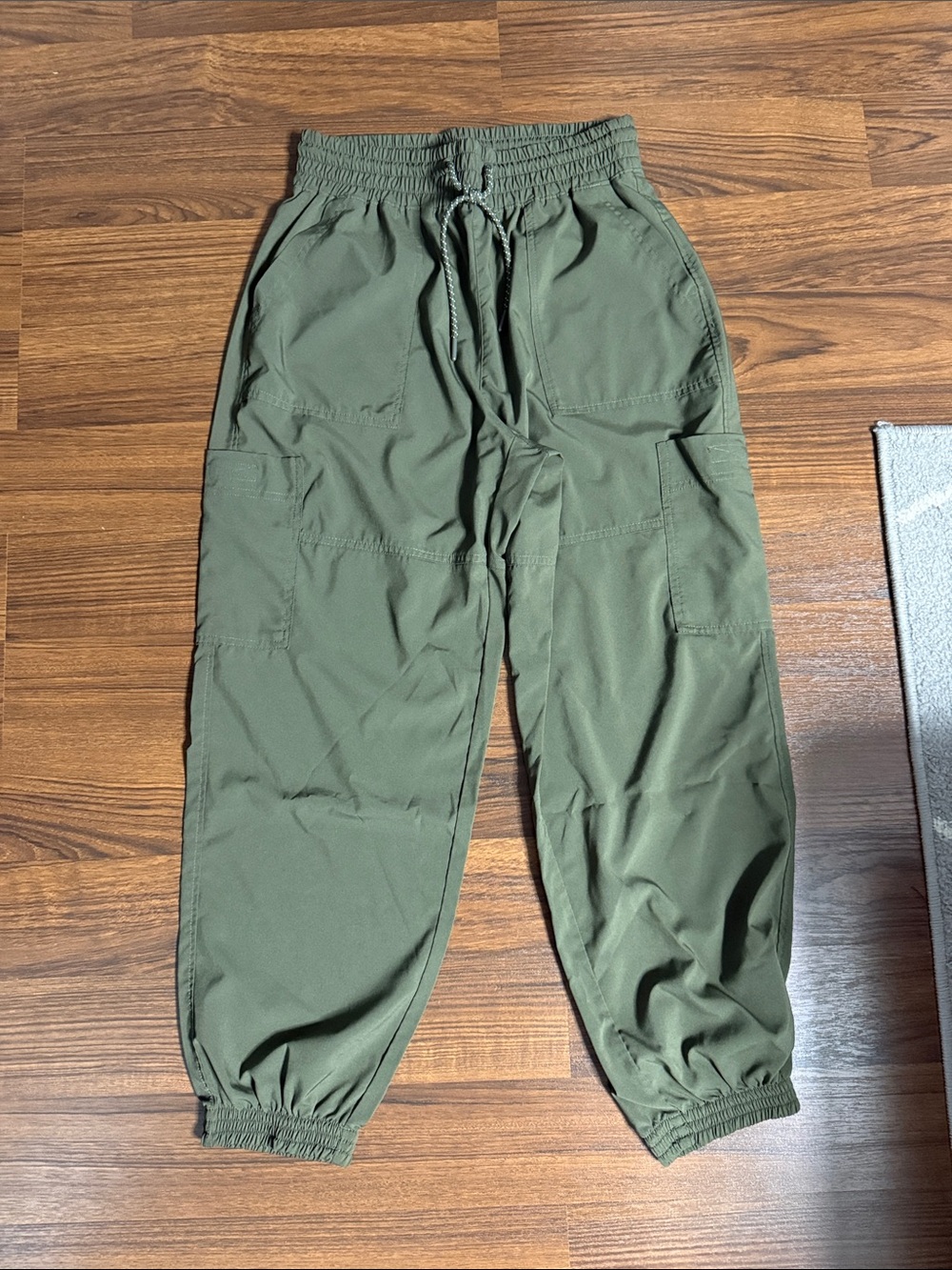 Olive Green Cargo Jogger Pants